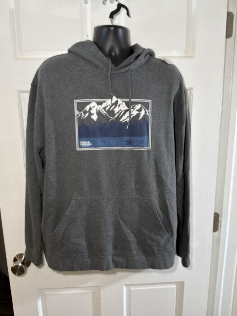 Field & Stream Mens Gray Mountain Lake Hoodie Sweatshirt XL